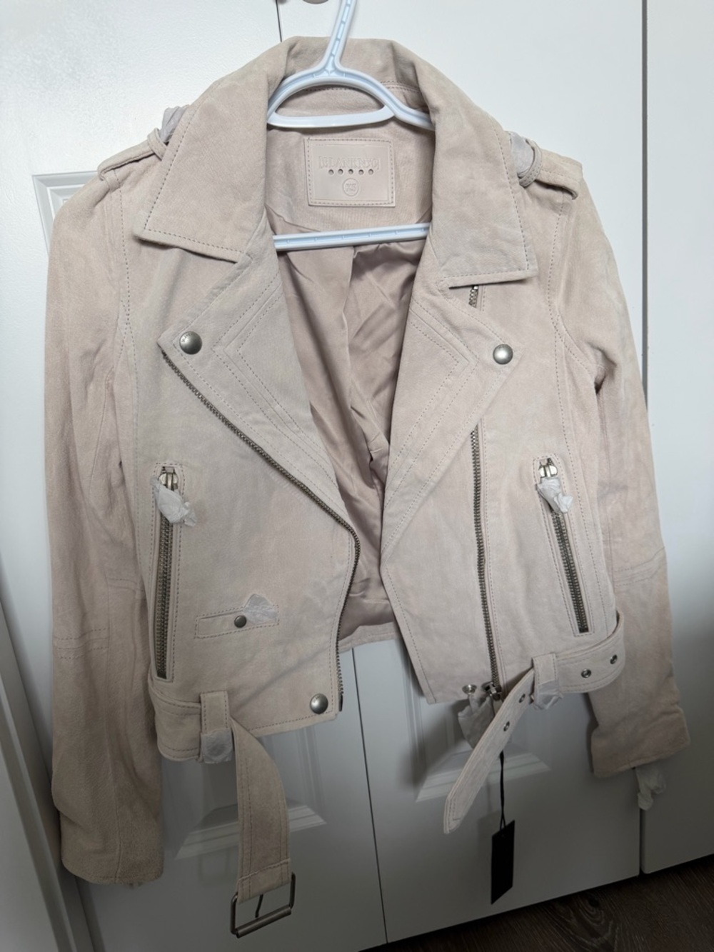 Blank NYC Suede Jacket - white sand